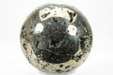 Polished Pyrite Sphere - Peru #228382-2